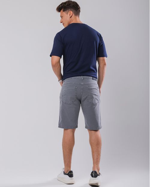 Bermuda Sarja Masculina Color 23542 Cinza