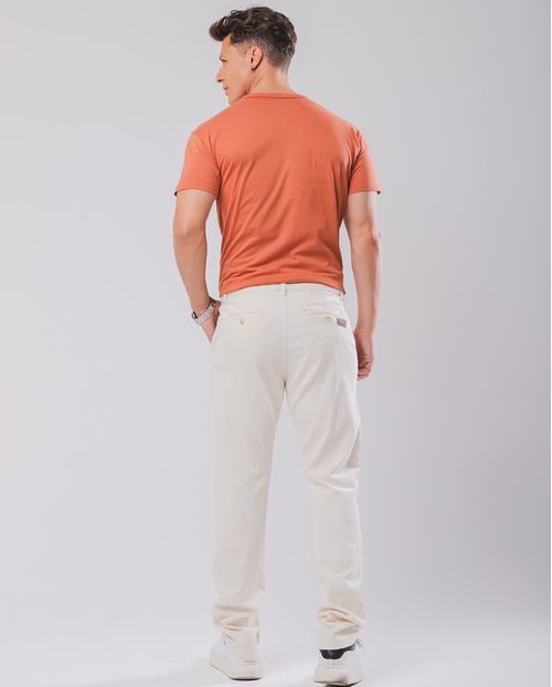 Calça Jeans Off Chino Masculina Básica 23706 Off White