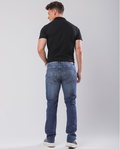 Calça Jeans Slim Fit Masculina com Elastano 23788 Médio/escuro
