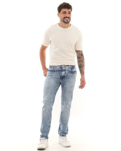 Calça Jeans Slim Fit Masculina Detalhe Bolso 23451 Marmorizado