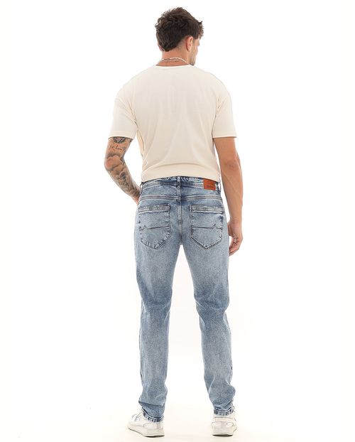 Calça Jeans Slim Fit Masculina Detalhe Bolso 23451 Marmorizado