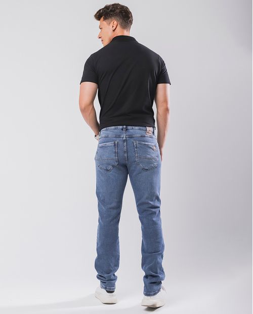 Calça Jeans Slim Fit Masculina com Cordão No Cós 22992 Média