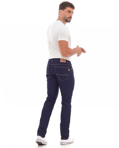 Calça Jeans Slim Fit Masculina Detalhe Costura 23485 Escura