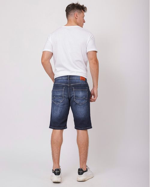 Bermuda Jeans Masculina Detalhe de Rasgos 23857 Amaciado