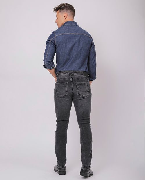 Calça Jeans Black Slim Fit Masculina com Elastano 23782 Vintage