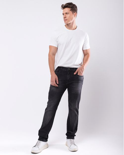 Calça Jeans Black Slim Fit Masculina Detalhe Bolso com Elastano 23937 Vintage
