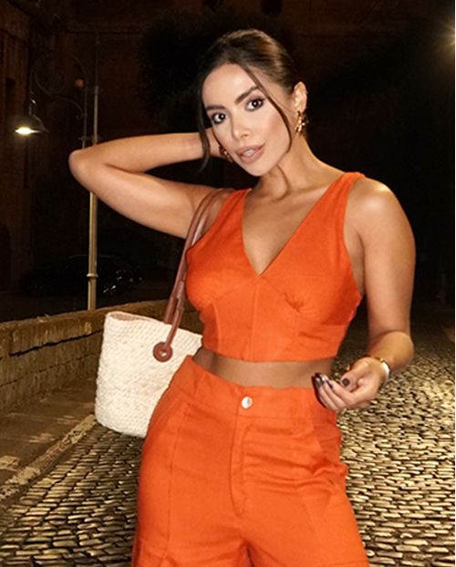 Top Viscose Feminino Zíper Traseiro 90542 Laranja