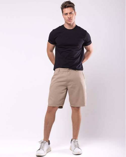 Bermuda Sarja Masculina Chino Básica 24184 Caqui