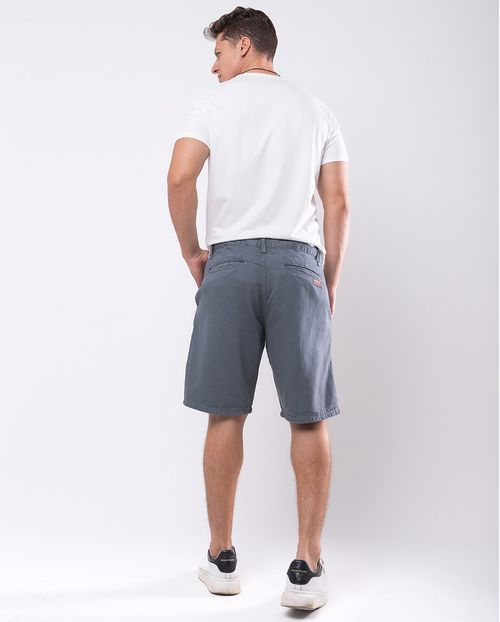 Bermuda Sarja Masculina Chino Básica 24184 Cinza
