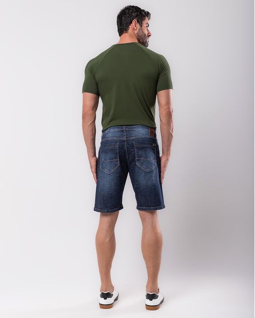 Bermuda Jeans Masculina Básica com Elastano 24212 Escura