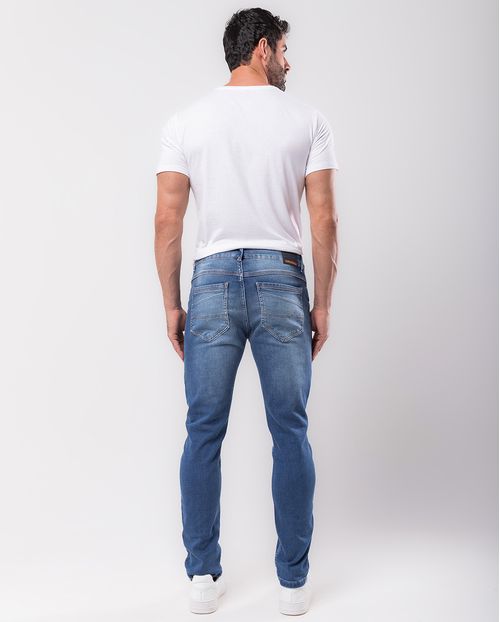 Calça Jeans Slim Fit Masculina Detalhe de Bolso Diferenciado 23861 Média
