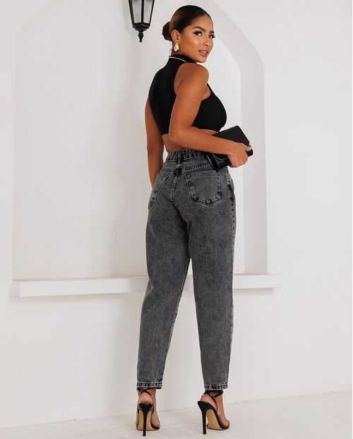 Calça Jeans Mom Feminina Cintura Alta 101vibes Algodão 00101 Vintage