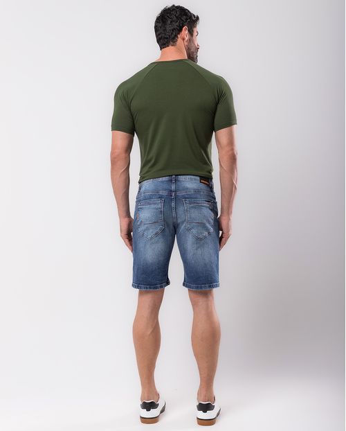 Bermuda Jeans Masculina Básica com Elastano 23922 Médio/escuro