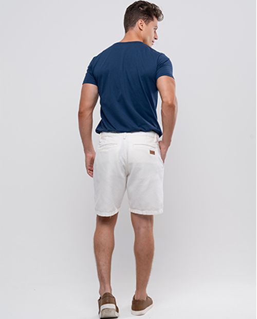 Bermuda Sarja Chino Masculina Básica 24291 Off White