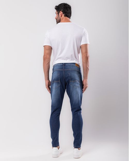 Calça Masculina Super Skinny com Rasgo No Joelho  21590 Escura
