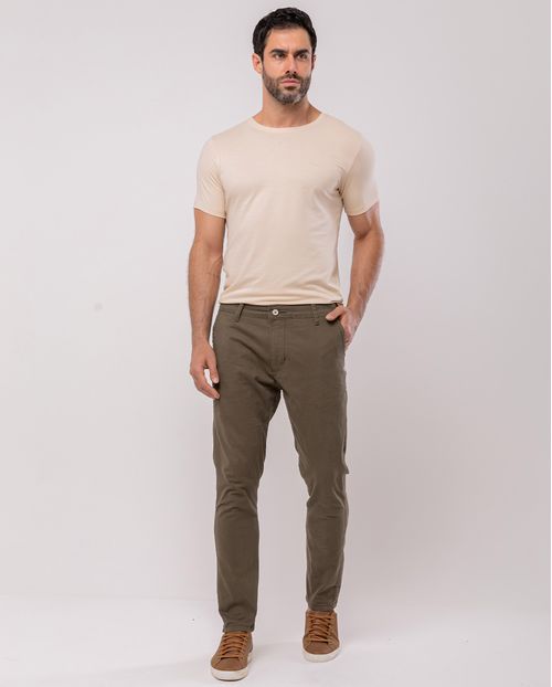 Calça Masculina Chino Cano Curto 11001 Verde Oliva