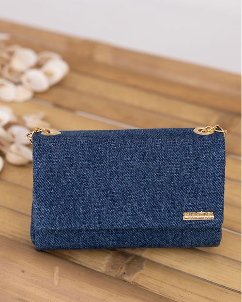 Bolsa em Jeans com Alça de Corrente Bol01 Escura