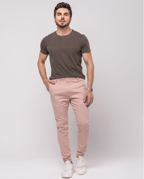 Calça Sarja Chino Skinny Masculina 21933 Nude