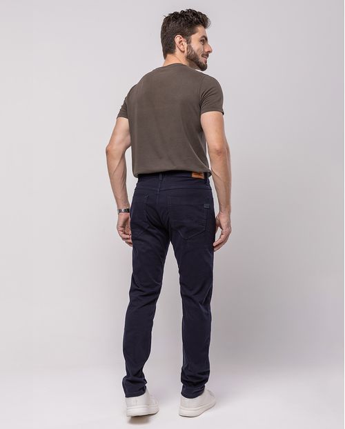 Calça Sarja Masculina Slim Fit Básica 22191 Marinho