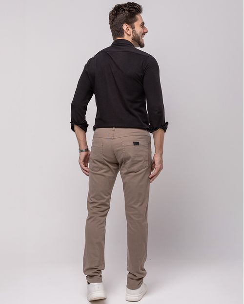 Calça Sarja Masculina Slim Fit Básica 22191 Caqui