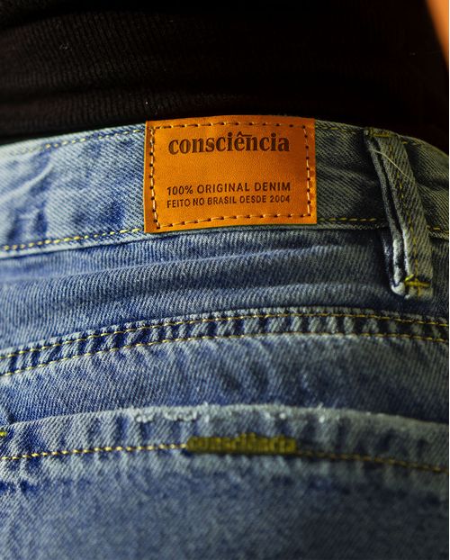 Calça Jeans Barrel Feminina Cintura Alta Básica 24375 Sky
