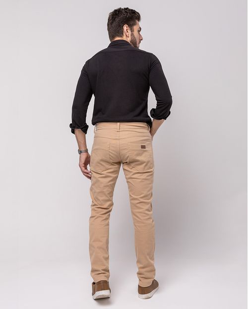 Calça Sarja Masculina Slim Fit Básica 22191 Capuccino