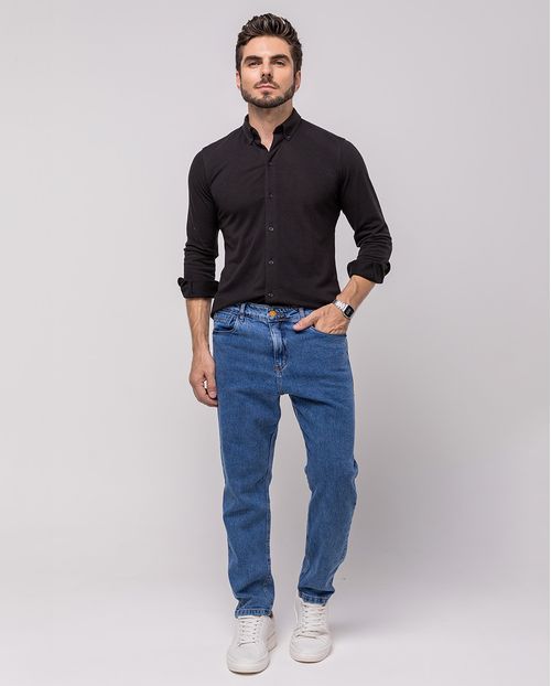 Calça Jeans Masculina Reta Relaxed 24568 Sky Médio