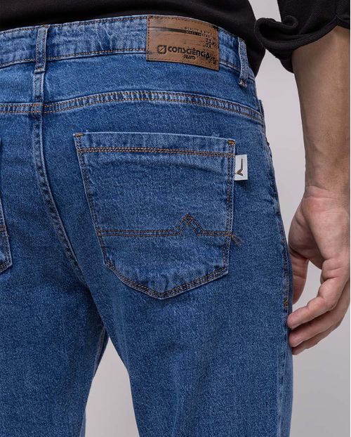 Calça Jeans Masculina Reta Relaxed 24568 Sky Médio