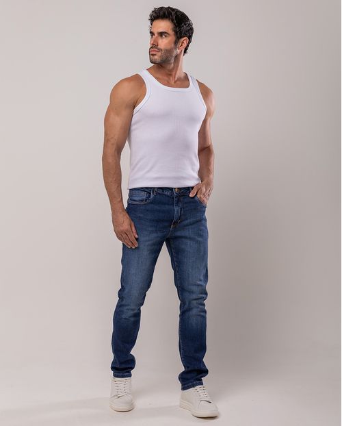 Calça Jeans Slim Fit Masculina 24569 Escura