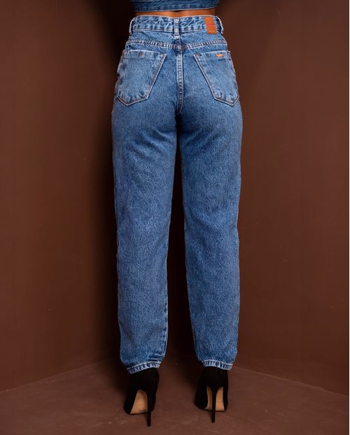 Calça Jeans Mom Feminina Básica 00102 Sky