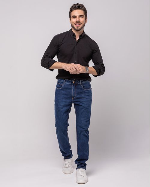 Calça Jeans Slim Fit Masculina 24626 Escura