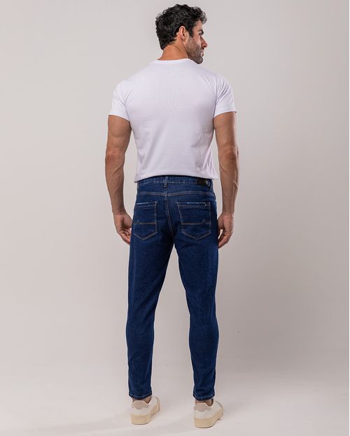 Calça Jeans Slim Fit Masculina Premium Cano Curto 24567 Amaciado