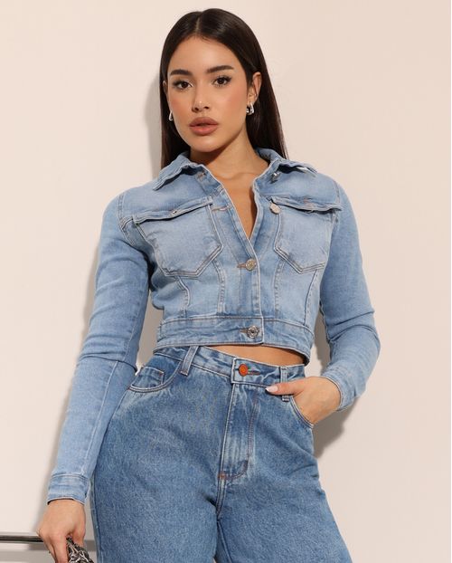 Jaqueta Jeans Cropped Feminina 23966 Clara