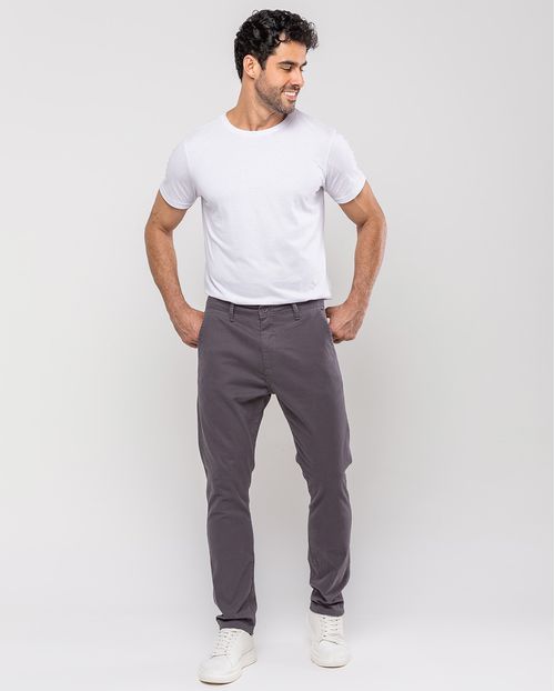 Calça Chino Masculina 11000 Cinza Chumbo