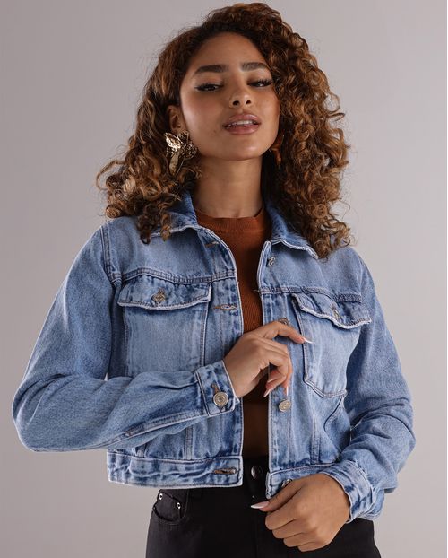 Jaqueta Jeans Feminina Cropped 24413 Clara
