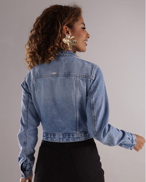 Jaqueta Jeans Feminina Cropped 24413 Clara