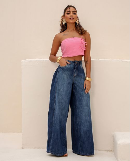 Calça Jeans Wide Leg Feminina Relaxed Big  24837 Sujinha