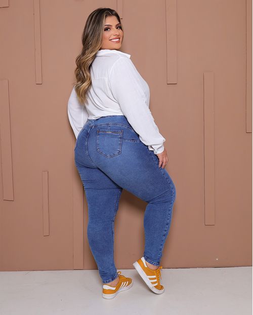 Calça Jeans Skinny Feminina Plus Size 24793 Sky Médio