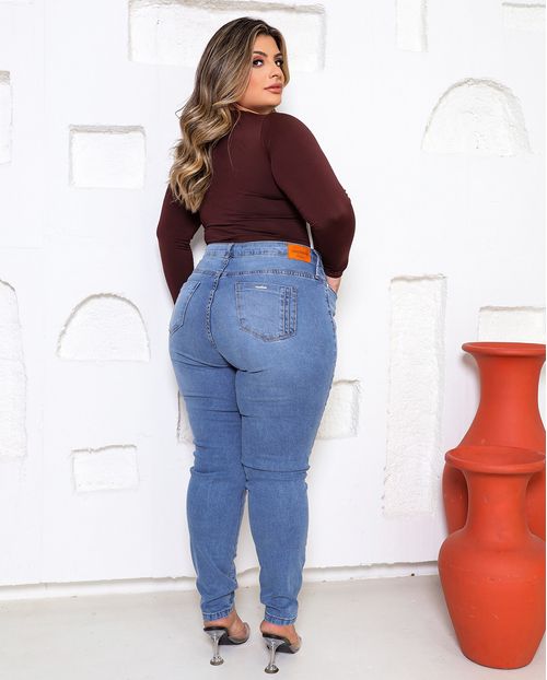 Calça Jeans Skinny Feminina Plus Size 24865 Sky Claro
