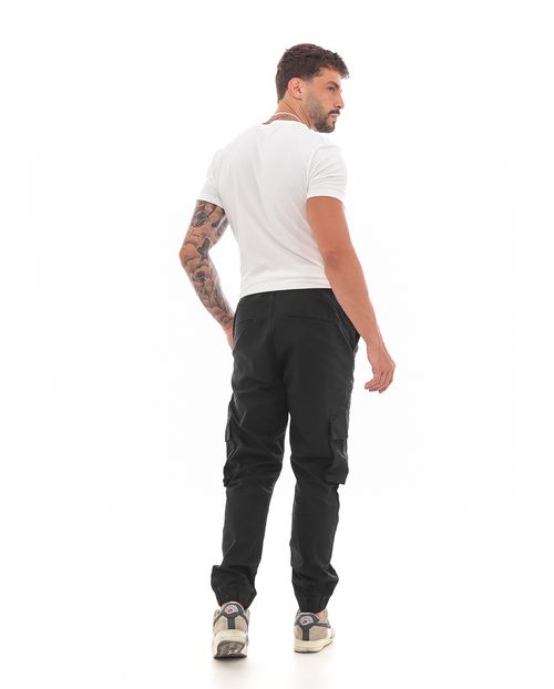 Calça Masulina Jogger com Bolso Fole Na Lateral Na Perna  23360 Preto