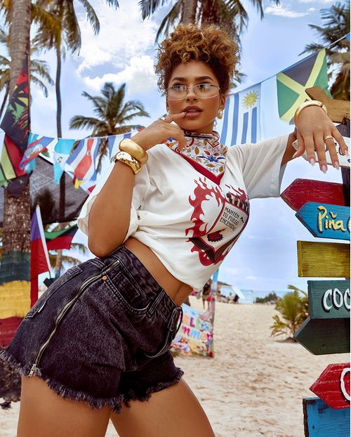 Shorts Jeans Boy Feminino com Zíper Na Lateral 24561 Vintage