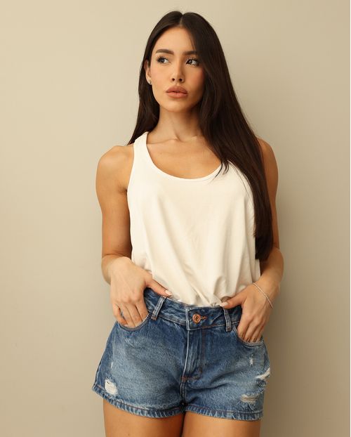 Shorts Jeans Boy Feminino Básico 00249 Sky Médio