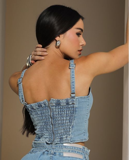 Top Jeans Feminino com Alças 24950 Clara