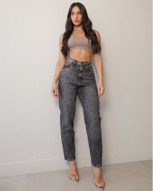 Calça Jeans Mom Feminina Cintura Alta 25118 Vintage