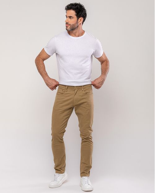 Calça Sarja Masculina Slim Fit Básica 22191 Capuccino