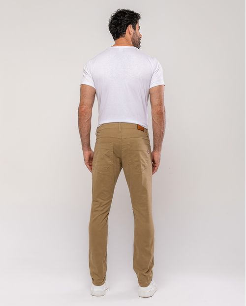 Calça Sarja Masculina Slim Fit Básica 22191 Capuccino