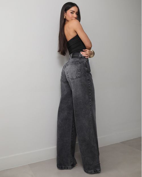 Calça Jeans Wide Leg Feminina Relaxed 24923 Vintage