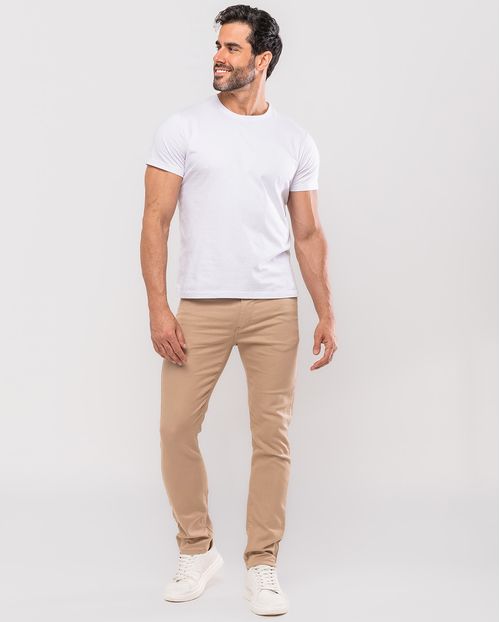 Calça Sarja Masc Slim Fit 24876 Caqui