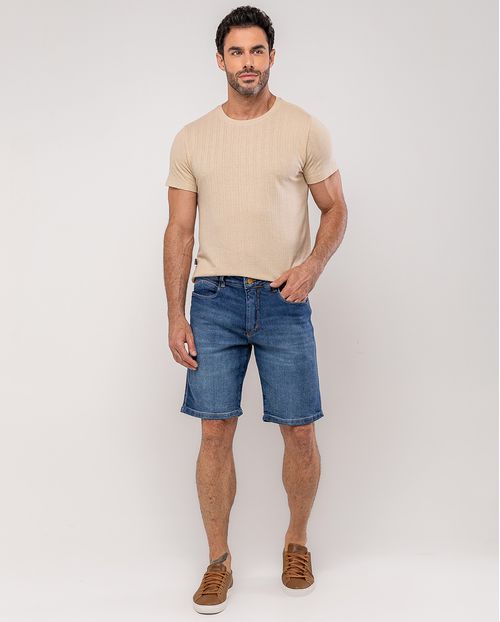 Bermuda Jeans Slim Fit Masculina 25144 Escura