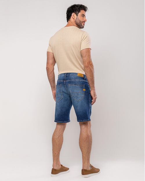Bermuda Jeans Slim Fit Masculina 25144 Escura